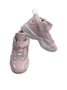 Air Jordan Kids 11C Pink Basketball Shoes With Velcro Strap & Mesh Details
